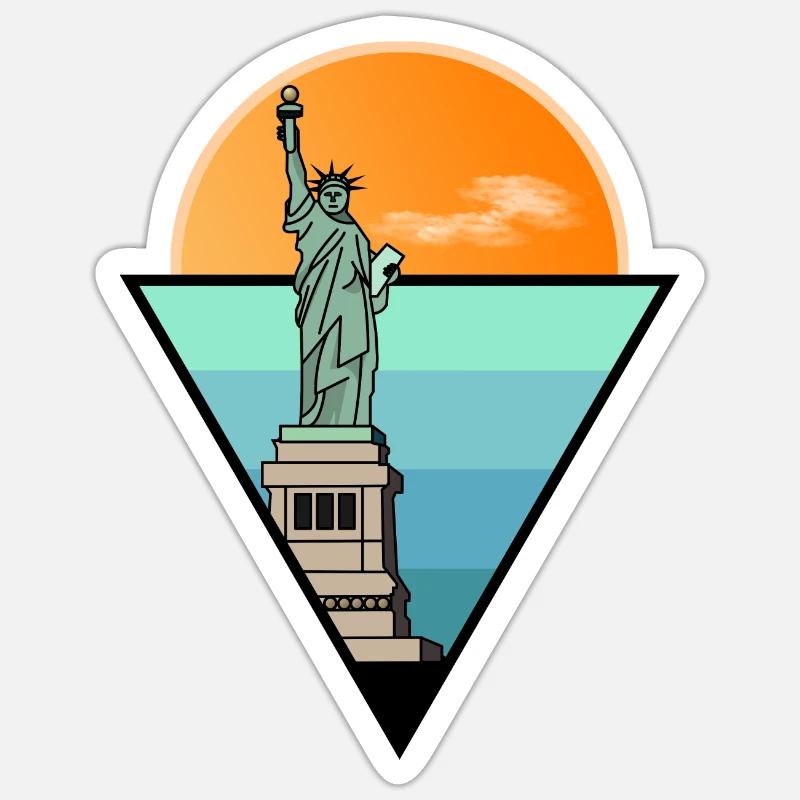 Freiheitsstatue Design Freiheit Amerika - Sticker Größe S (10 x 10 cm) - Mattweiß