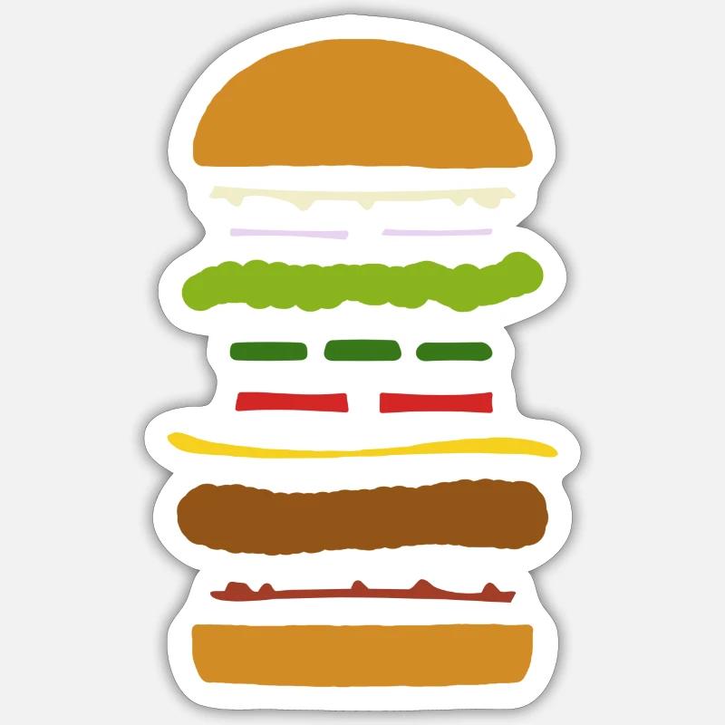 Burger éclaté Sticker taille S (10 x 10 cm)