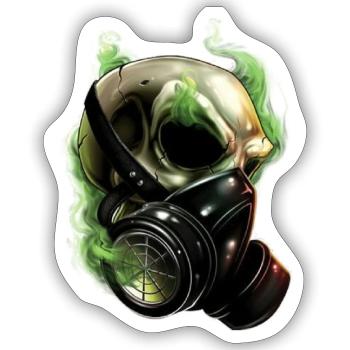 Gas skull - Sticker Größe S (10 x 10 cm) - Mattweiß - Vorne