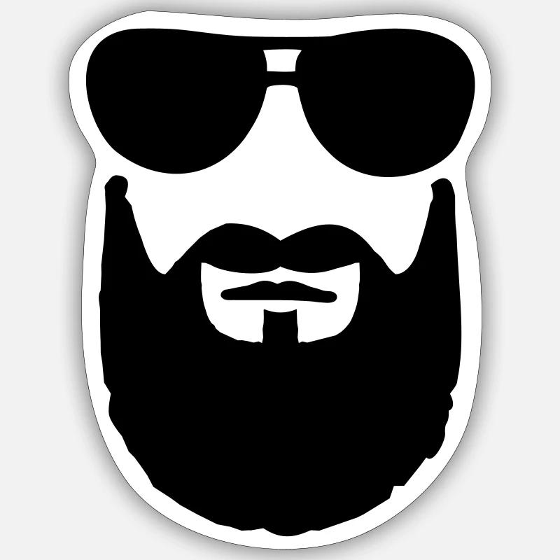 Barbe Lunettes de soleil - Sticker taille S (10 x 10 cm) - blanc mat