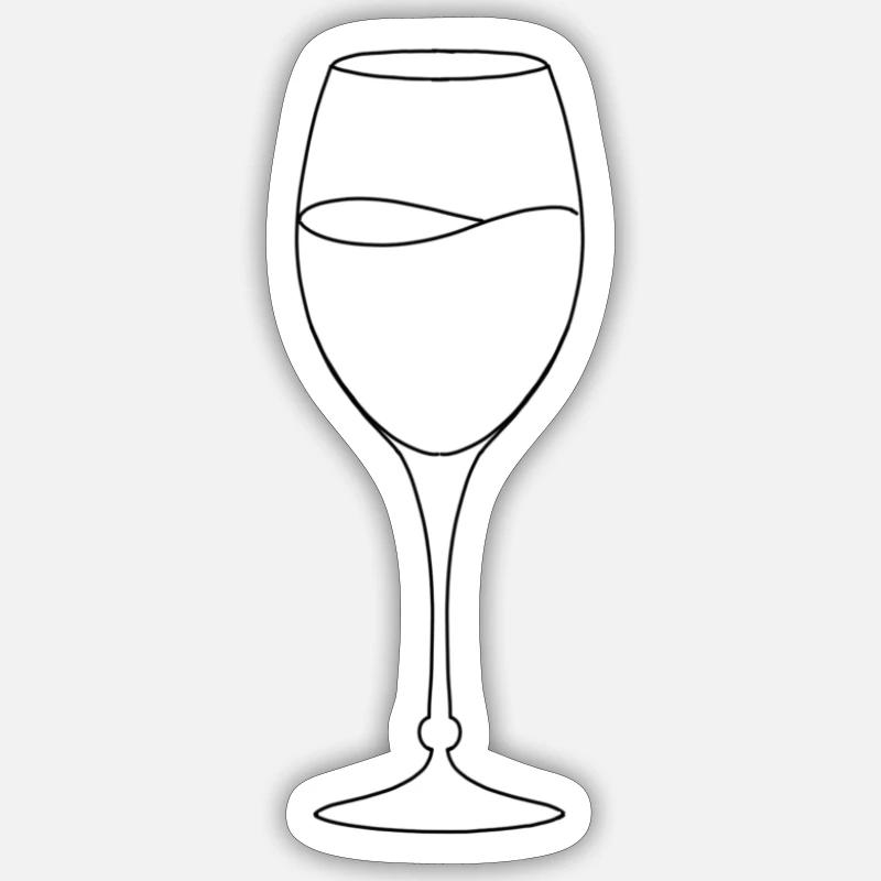 Weinglas - Sticker Größe S (10 x 10 cm) - Mattweiß
