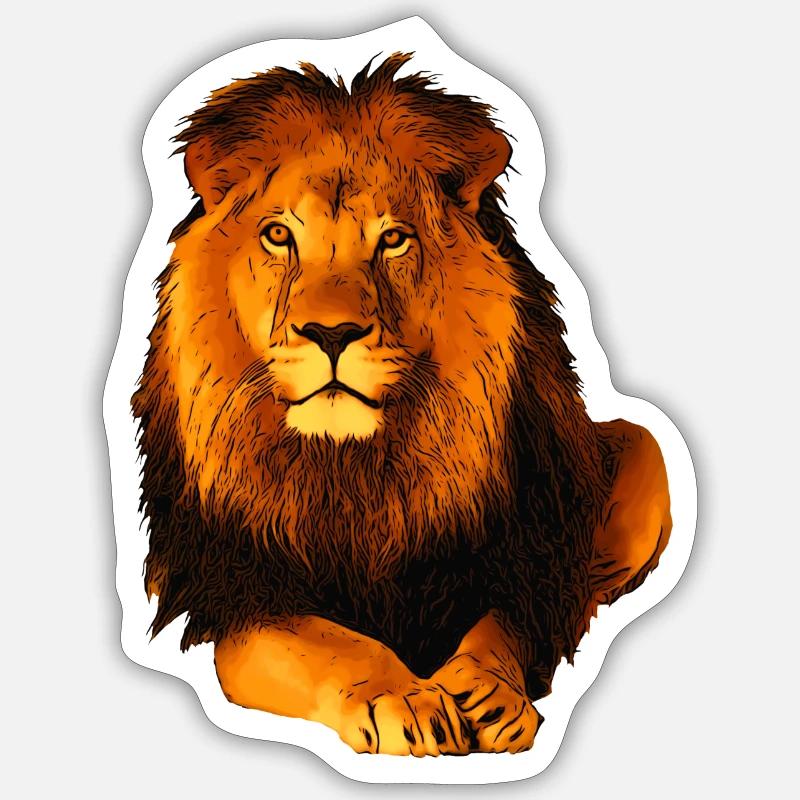 Löwe - Sticker Größe S (10 x 10 cm) - Mattweiß