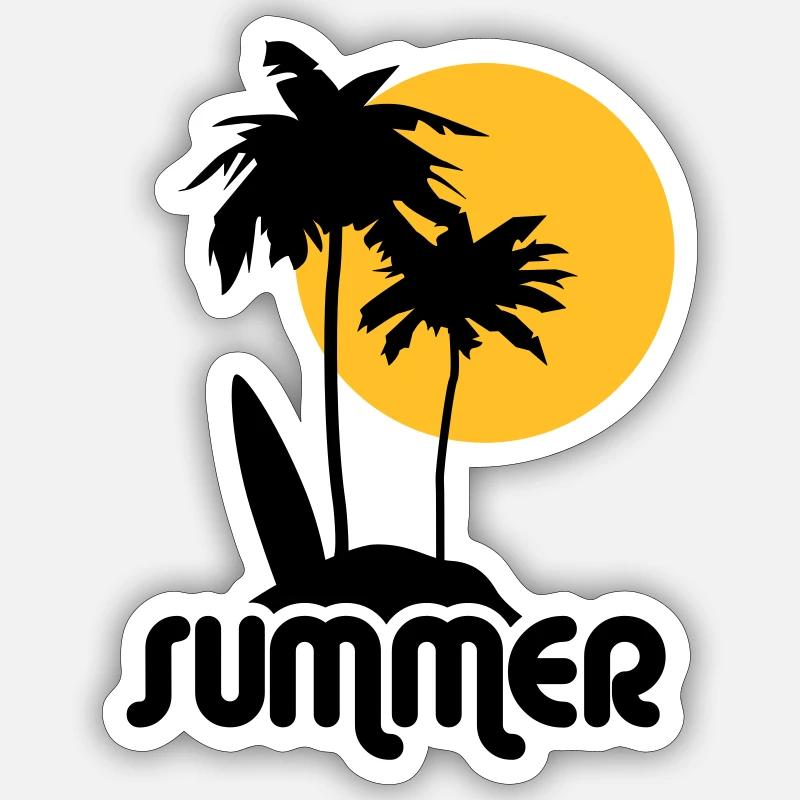 summer Sommer - Sticker Größe S (10 x 10 cm) - Mattweiß
