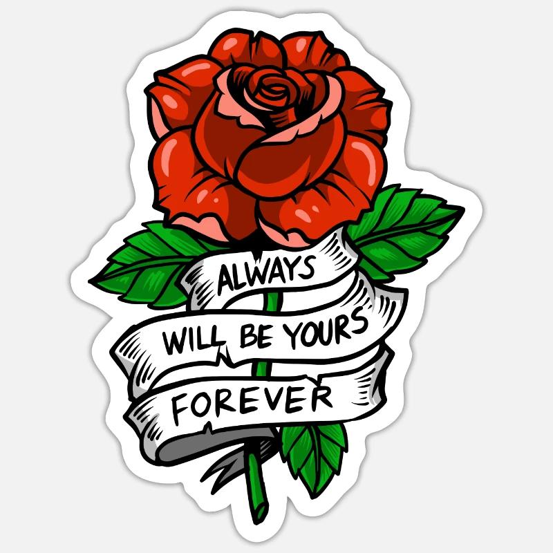 Rose - Sticker Größe S (10 x 10 cm) - Mattweiß