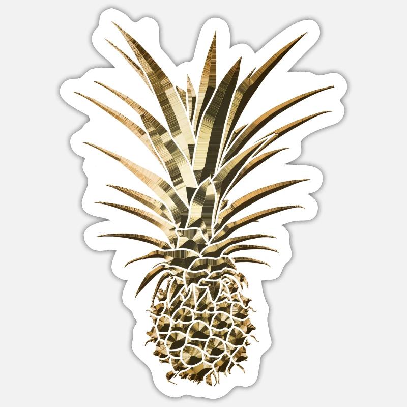 Idée de cadeau chic à la mode d'ananas doré Sticker taille S (10 x 10 cm)