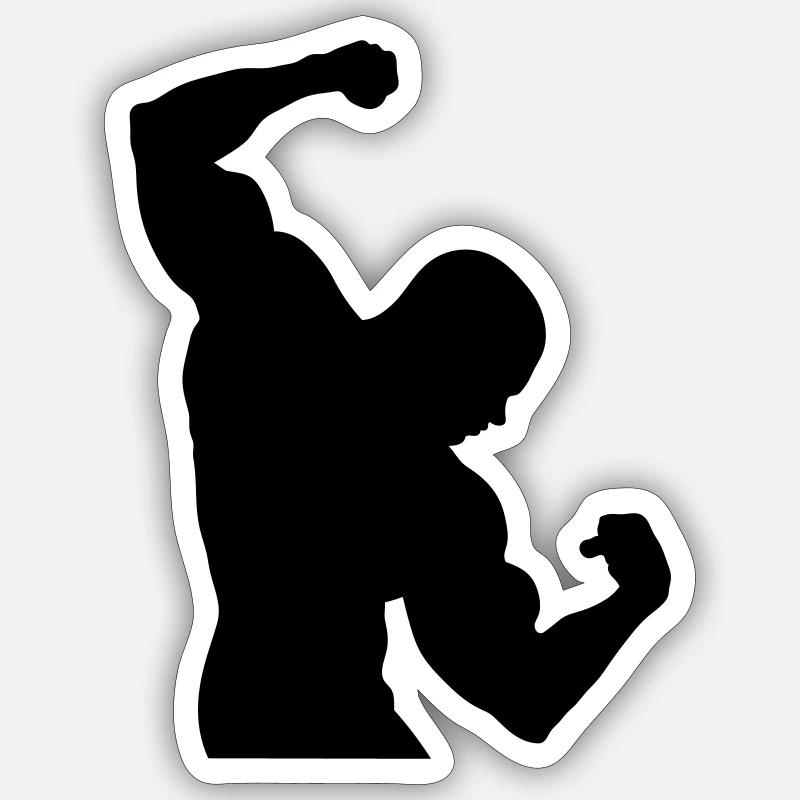 Bodybuilding - Sticker Größe S (10 x 10 cm) - Mattweiß