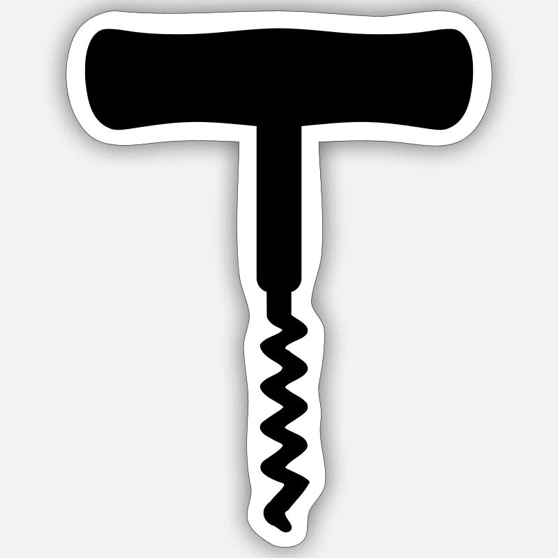 Tire-bouchon - Sticker taille S (10 x 10 cm) - blanc mat