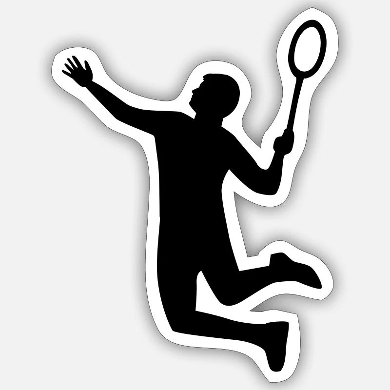 Badminton - Sticker taille S (10 x 10 cm) - blanc mat