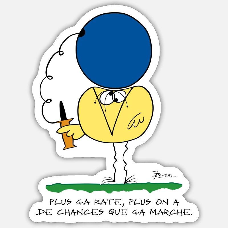 Plus ça rate, plus ça marche - Sticker taille S (10 x 10 cm) - blanc mat