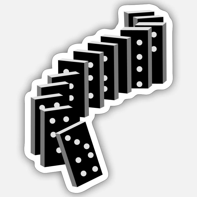 tile-based game with dominoes - Sticker size S (10 x 10 cm) - white matte
