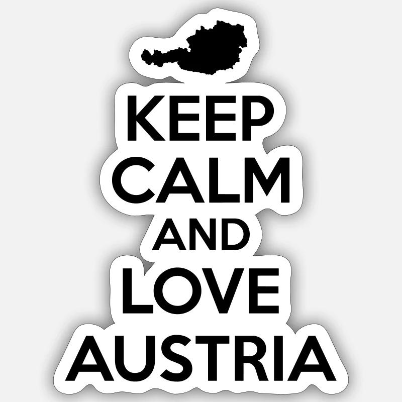 Keep calm and love Austria - Sticker Größe S (10 x 10 cm) - Mattweiß