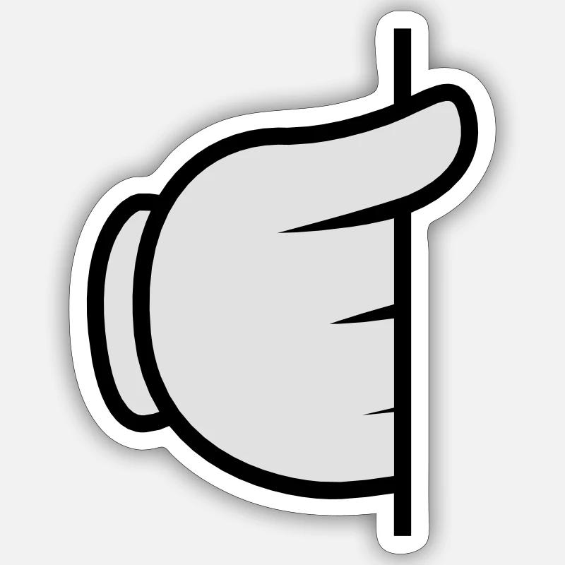 Main de Napoléon - Sticker taille S (10 x 10 cm) - blanc mat