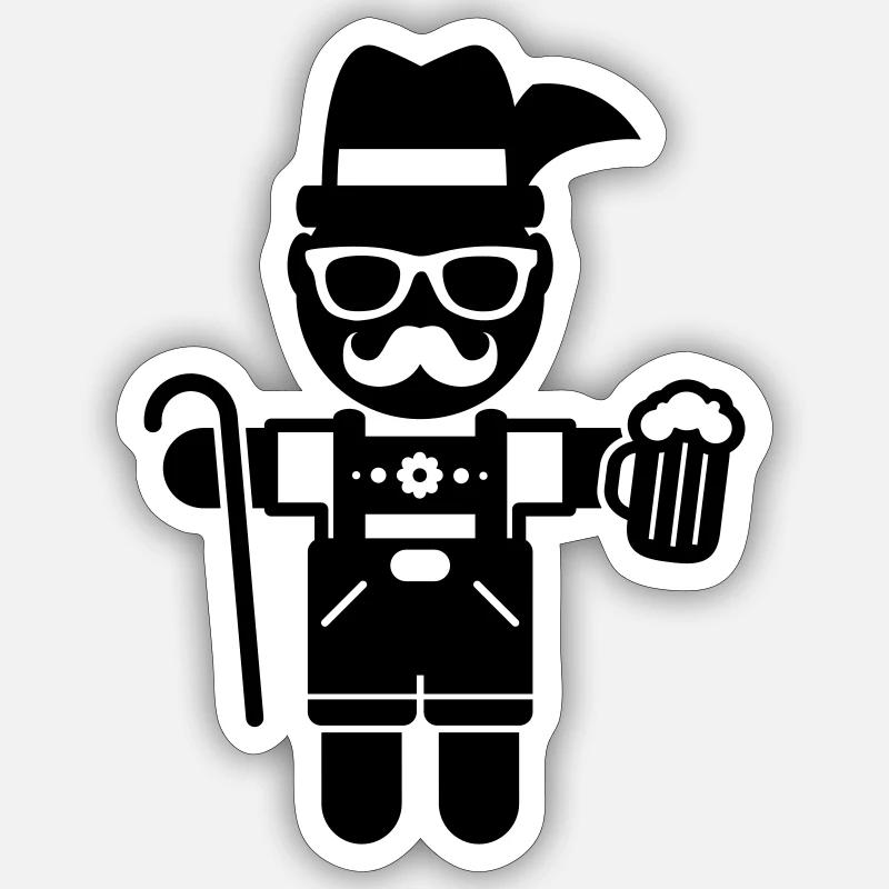 mann bier - Sticker Größe S (10 x 10 cm) - Mattweiß