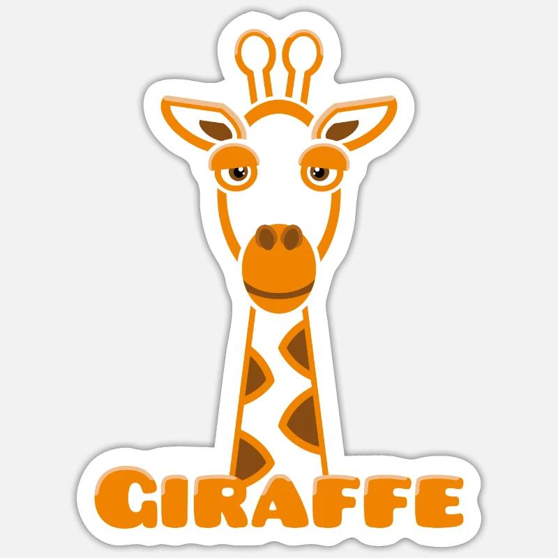 Giraffe - Sticker Größe S (10 x 10 cm) - Mattweiß