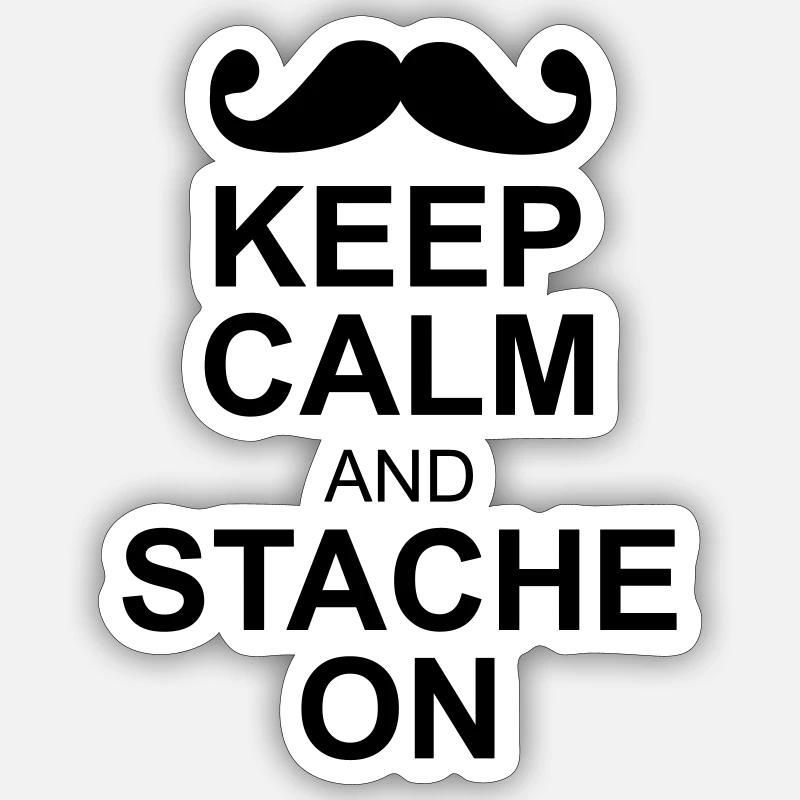 keep calm moustache Sticker size S (10 x 10 cm)