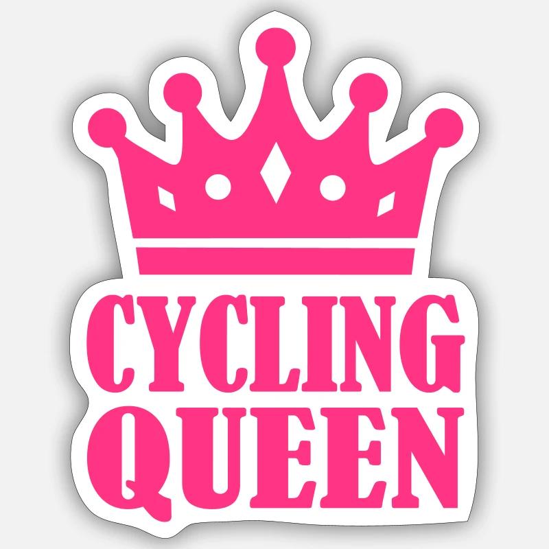 Cycling Queen - Sticker taille S (10 x 10 cm) - blanc mat