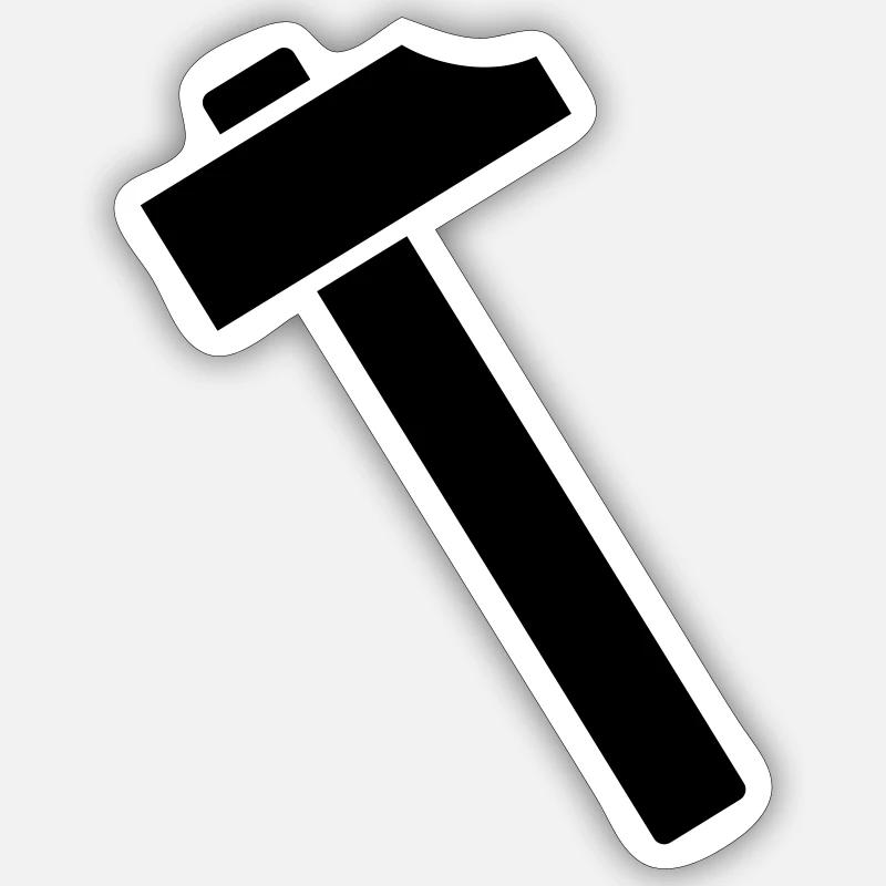 Marteau - Sticker taille S (10 x 10 cm) - blanc mat