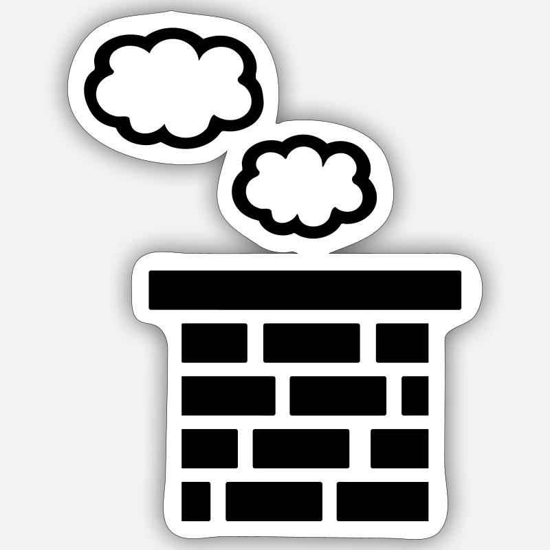 Chimney - Sticker size S (10 x 10 cm) - white matte
