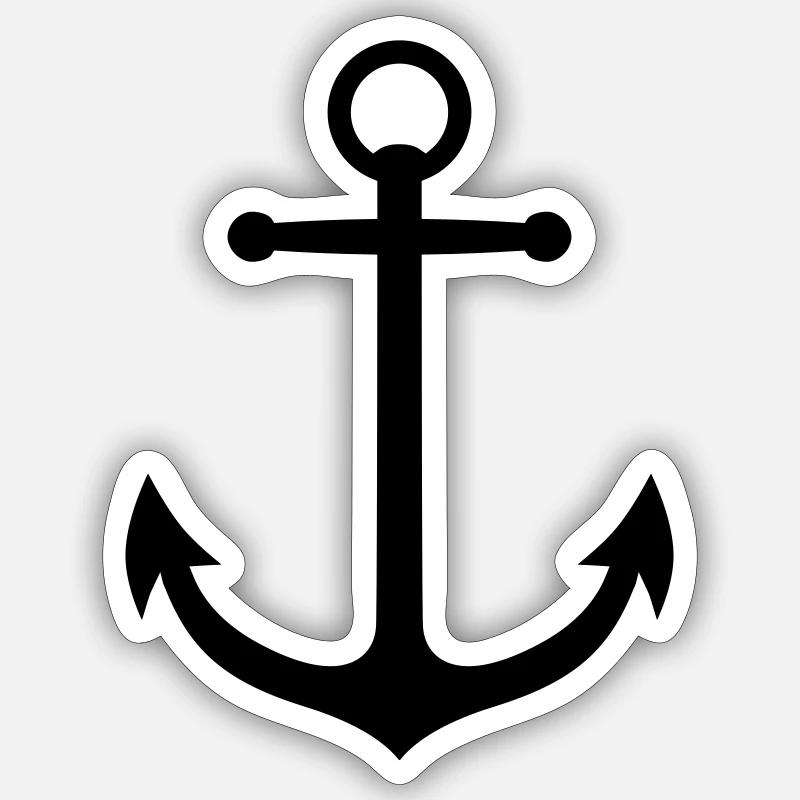 anchor - Sticker size S (10 x 10 cm) - white matte