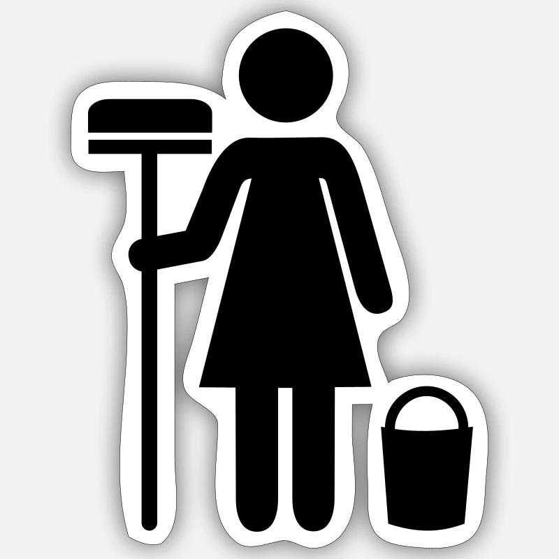 Putzfrau Sticker Größe S (10 x 10 cm)