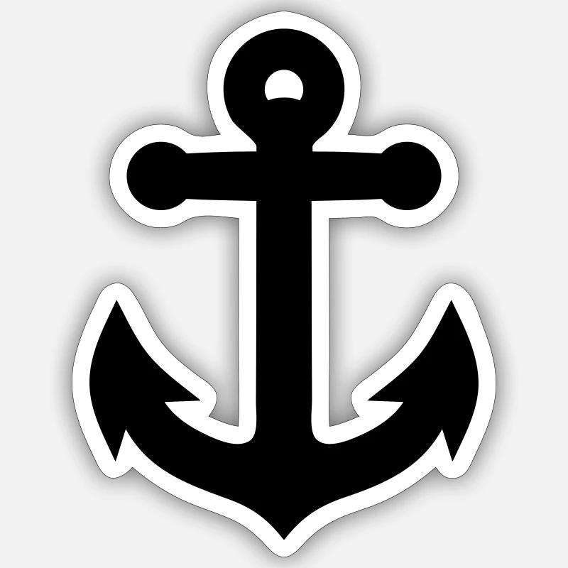 Anker - Sticker Größe S (10 x 10 cm) - Mattweiß