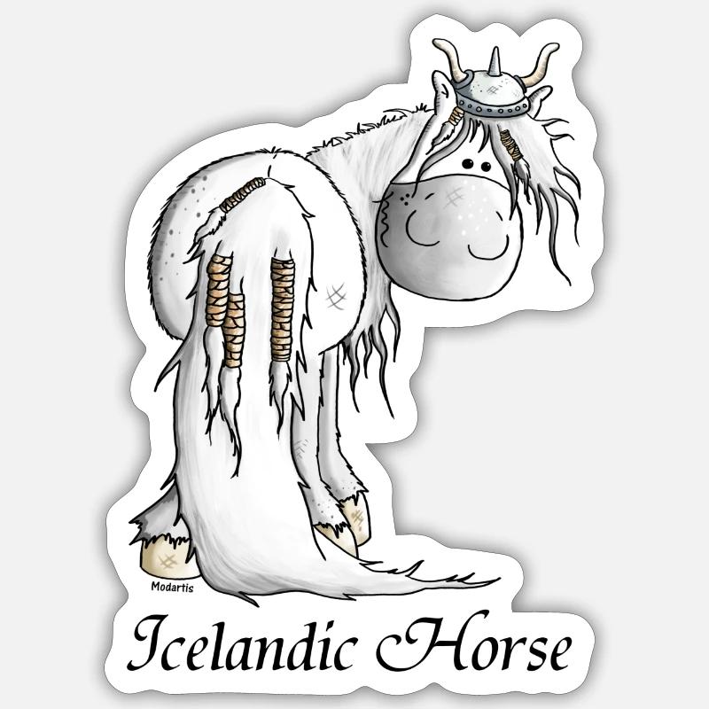 Wilder Wikinger Isländer - Pferd Sticker Größe S (10 x 10 cm)