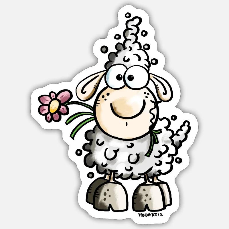 Funny Sheep - Sticker size S (10 x 10 cm) - white matte