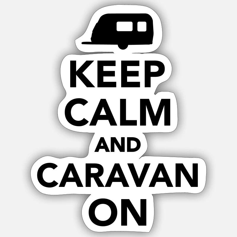 Keep calm and Caravan on Sticker taille S (10 x 10 cm)