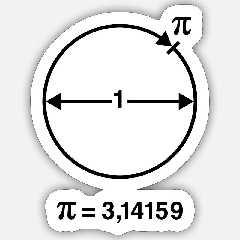 Pi / Circle Number / ∏ / π (Math / Geometry) INT Sticker size S (10 x 10 cm)
