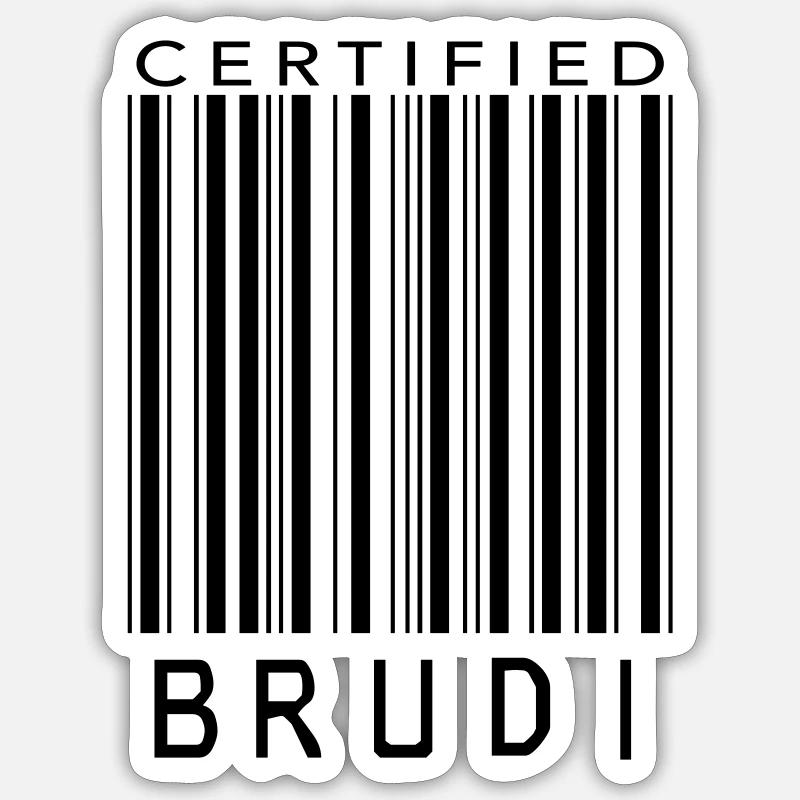 Certified Brudi - Sticker taille S (10 x 10 cm) - blanc mat