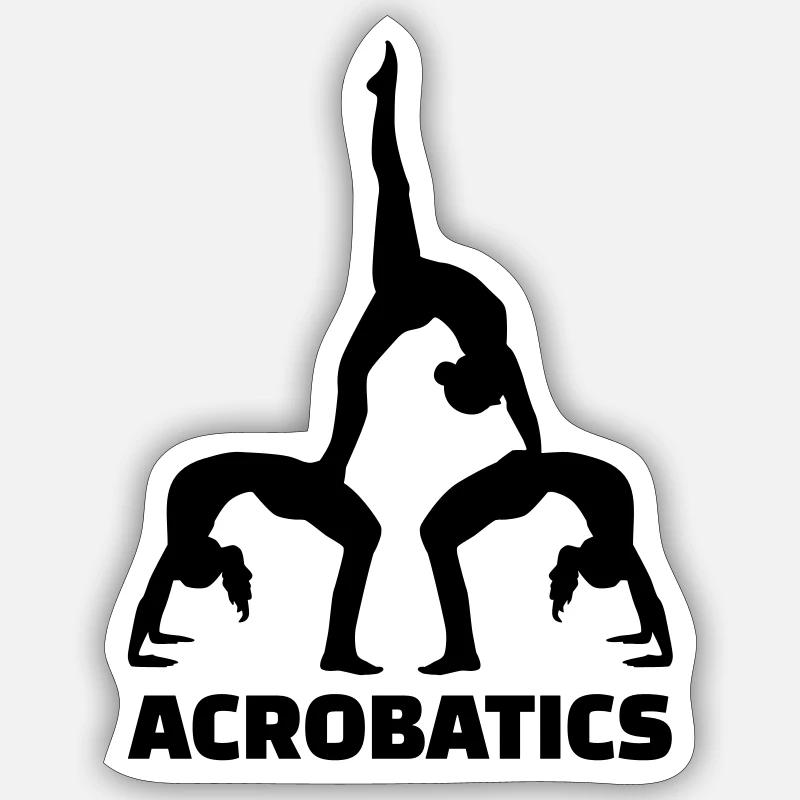 Acrobatics - Sticker taille S (10 x 10 cm) - blanc mat