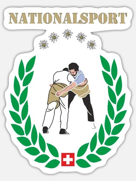 schwingen nationalsport Schwinger - Sticker Größe S (10 x 10 cm) - Mattweiß