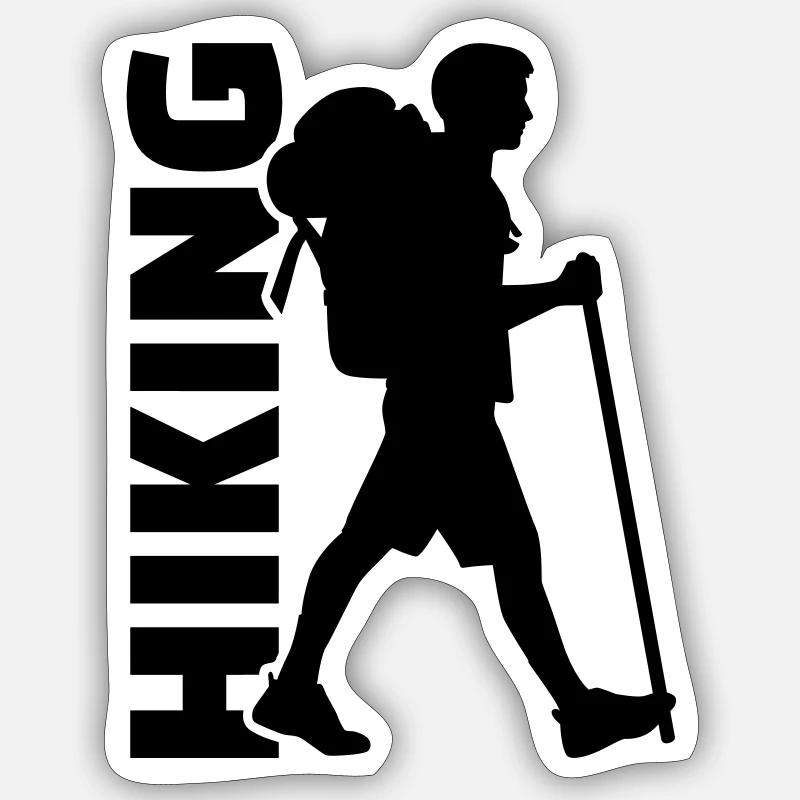 Hiking - Sticker taille S (10 x 10 cm) - blanc mat