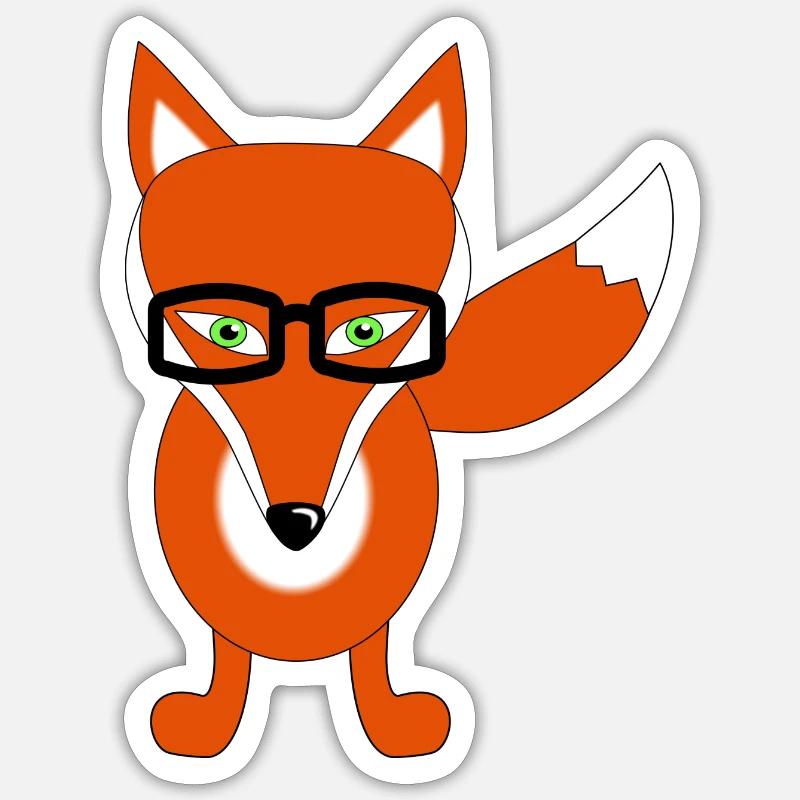 renard - Sticker taille S (10 x 10 cm) - blanc mat