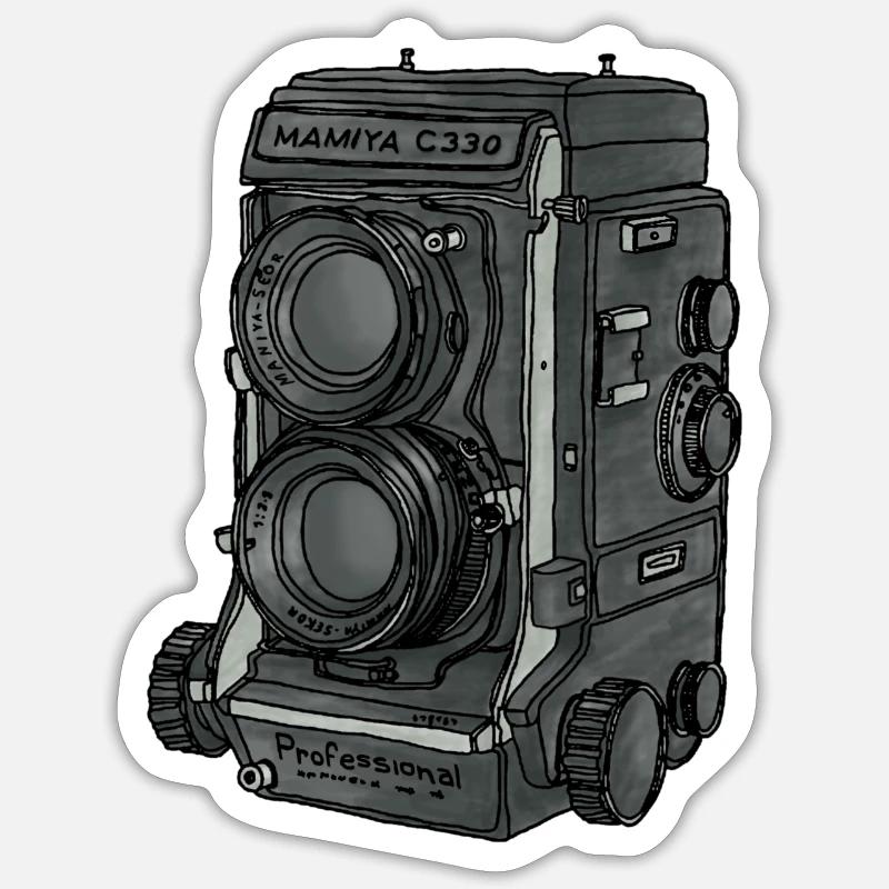 Mamiya C330 - Sticker taille S (10 x 10 cm) - blanc mat