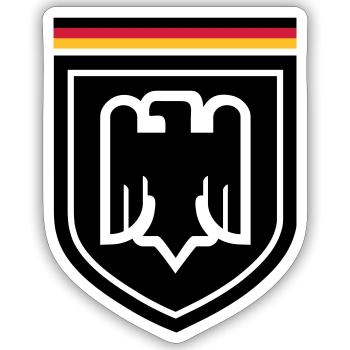 Deutschland Adler Abzeichen 01 - Sticker Größe S (10 x 10 cm) - Mattweiß - Vorne
