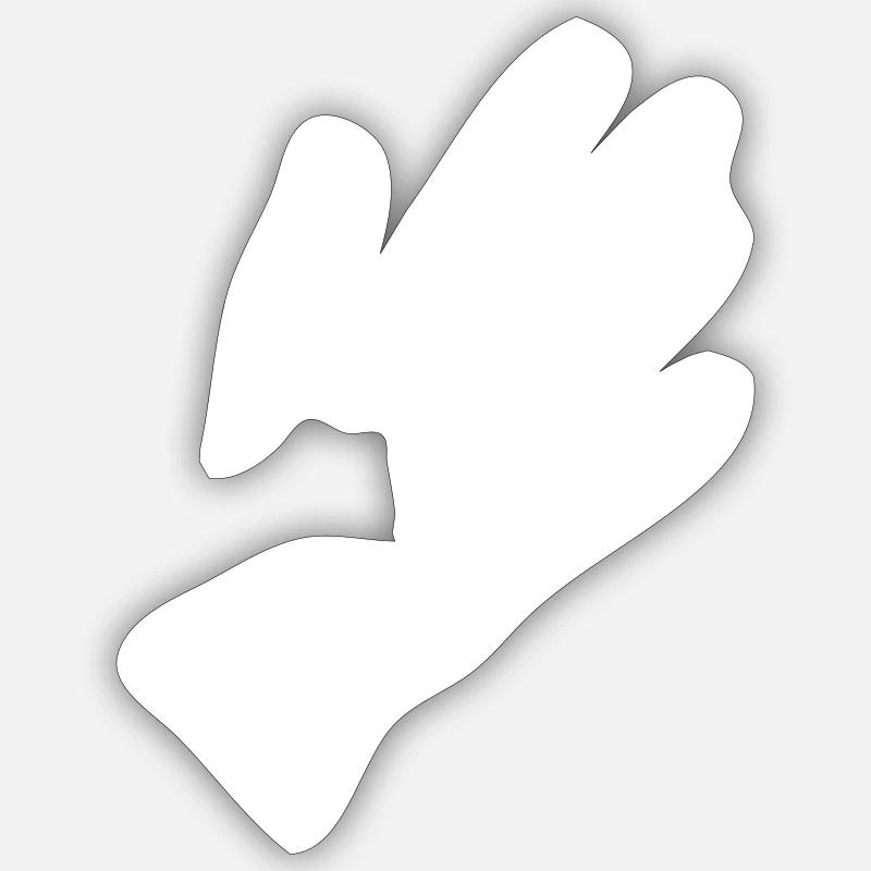 mains - Sticker taille S (10 x 10 cm) - blanc mat
