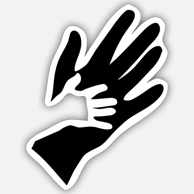 Hand - Sticker Größe S (10 x 10 cm) - Mattweiß