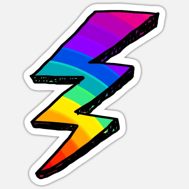 Bunter Blitz. Regenbogen Sticker Größe S (10 x 10 cm)