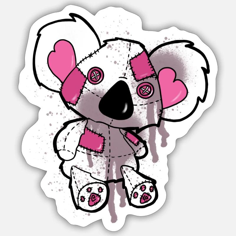 Koala Teddy - Sticker Größe S (10 x 10 cm) - Mattweiß