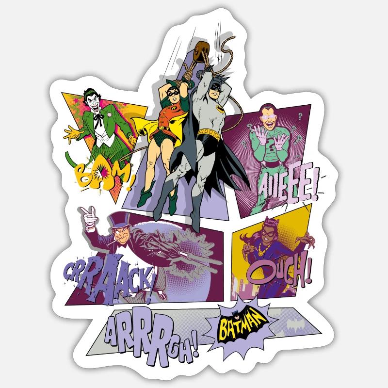 DC Comics Robin Bösewichte Gruppenbild - Sticker Größe S (10 x 10 cm) - Mattweiß