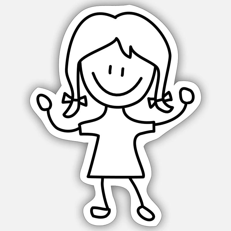fille Sticker taille S (10 x 10 cm)