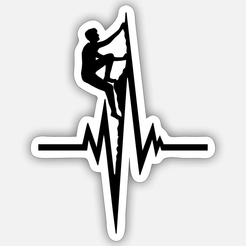 climber pulse heartbeat frequency freeclimber g Sticker size S (10 x 10 cm)