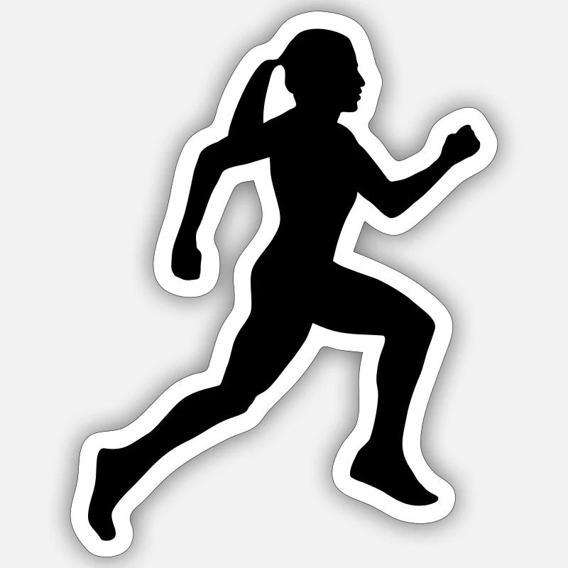 Runner, running (super cheap) - Sticker size S (10 x 10 cm) - white matte