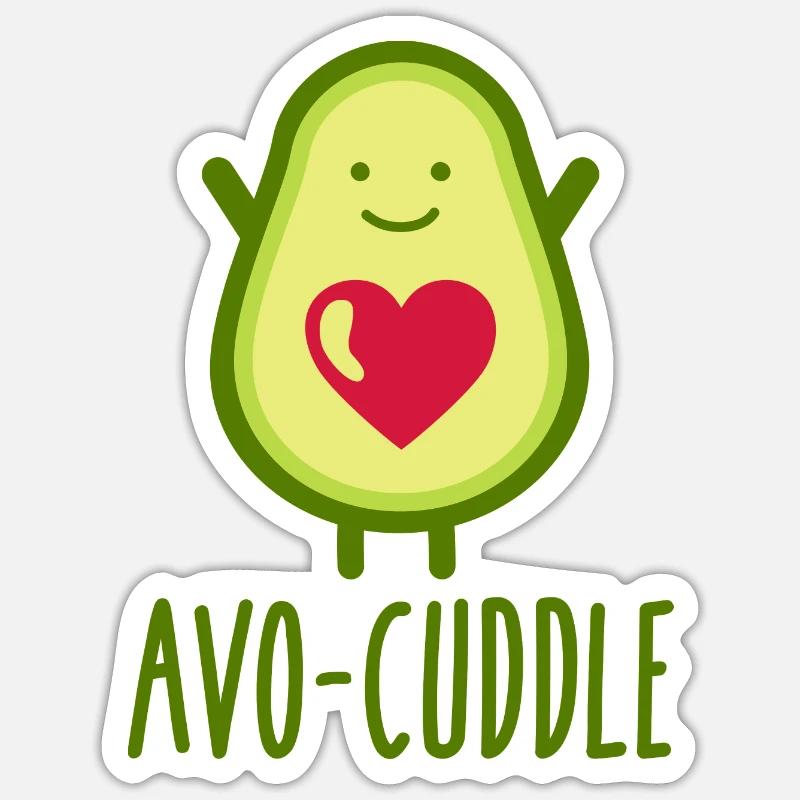 avocat - Sticker taille S (10 x 10 cm) - blanc mat