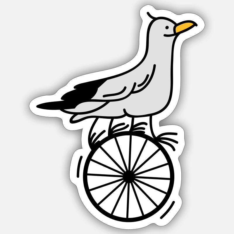 begabte Möwe - Sticker Größe S (10 x 10 cm) - Mattweiß