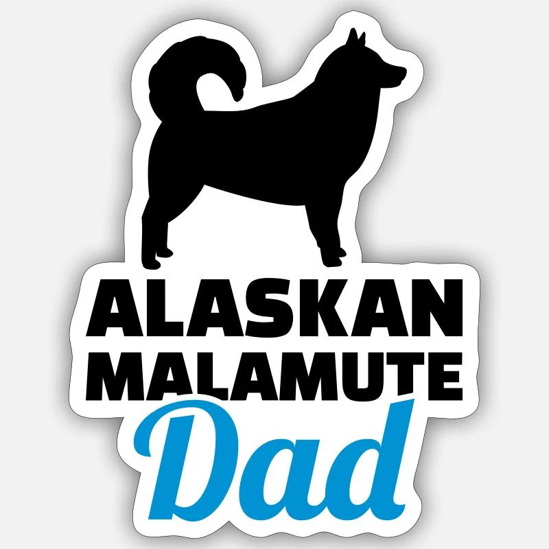 Alaskan Malamute - Sticker Größe S (10 x 10 cm) - Mattweiß