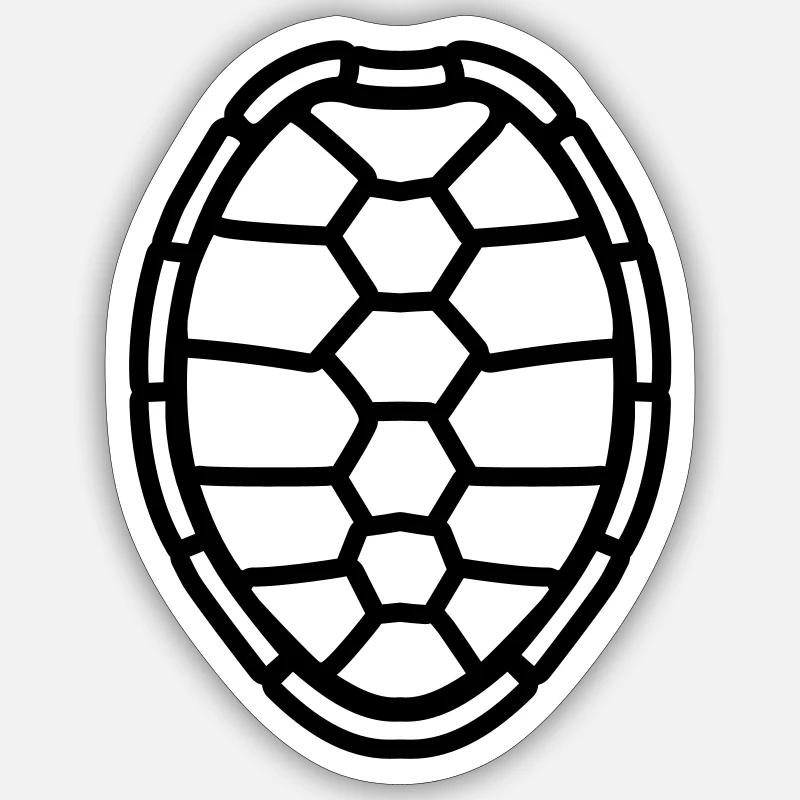 pattern turtle shell design logo comic cartoon tur Sticker size S (10 x 10 cm)