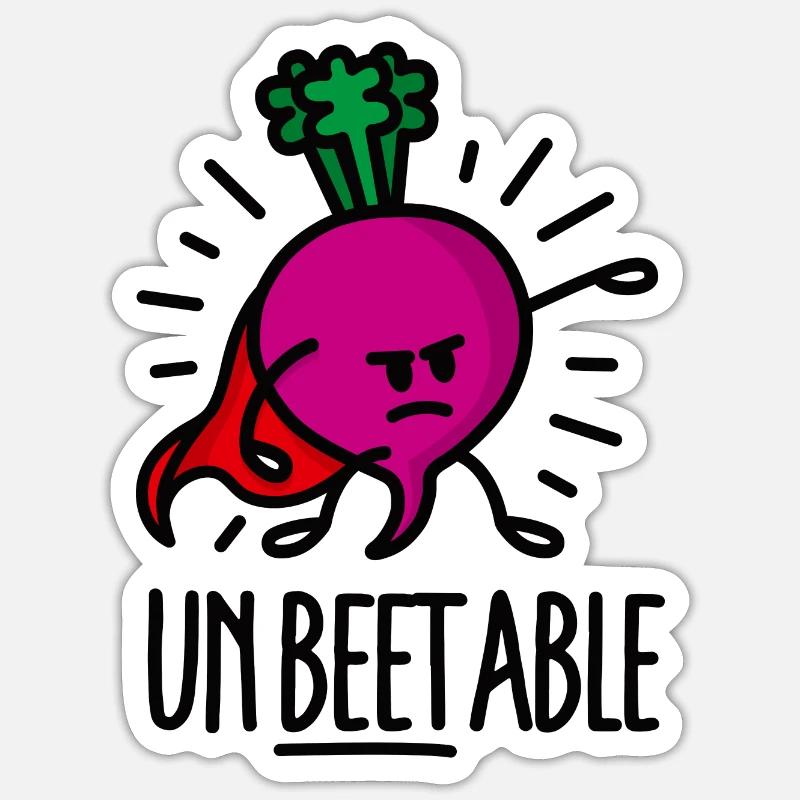 Unbeetable / unbeatable beet betterave imbattable Sticker taille S (10 x 10 cm)