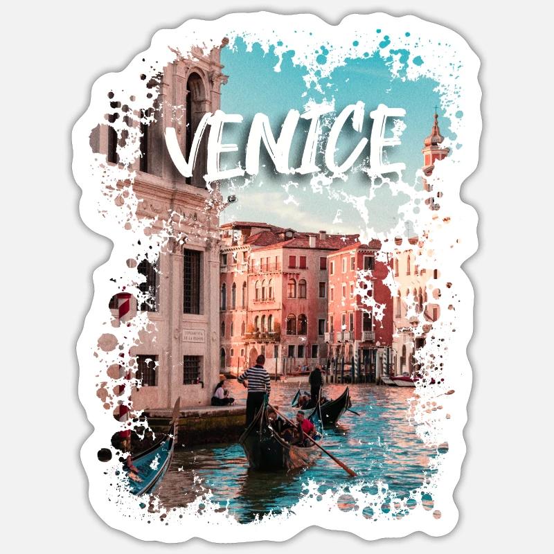 Venice - Sticker taille S (10 x 10 cm) - blanc mat
